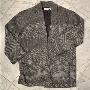 Inhabit grey and white chevron cardigan